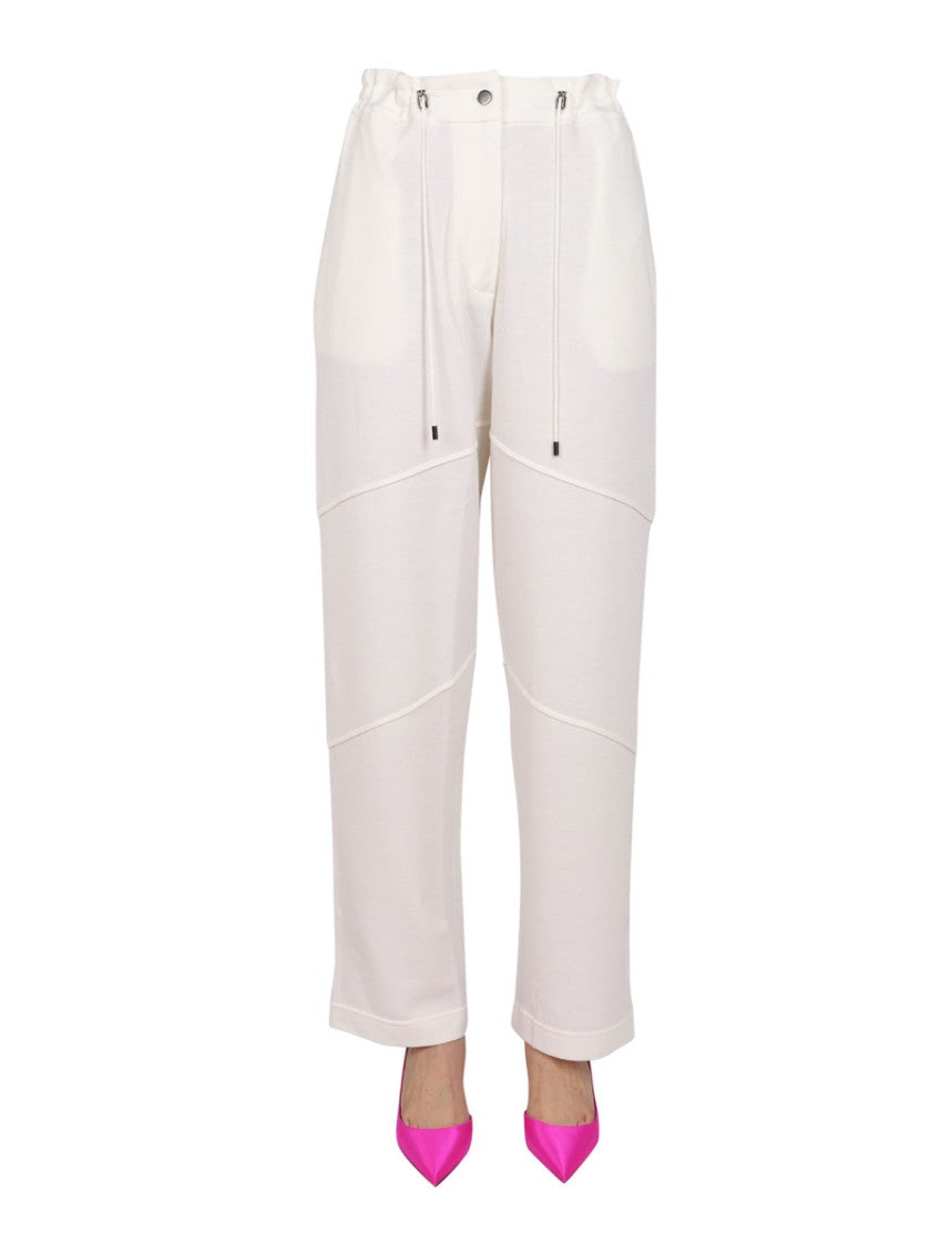 White Tapered Joggers Pants 1