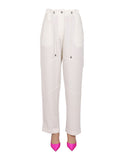 White Tapered Joggers Pants 1