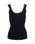 Black Textured Round Neck Top 1