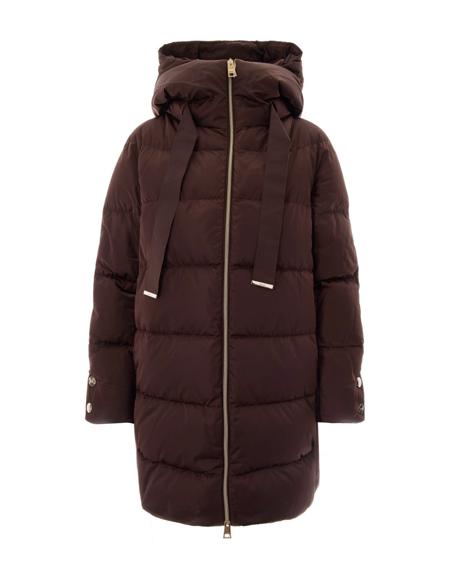 Brown Quilted Hood Jacket 1