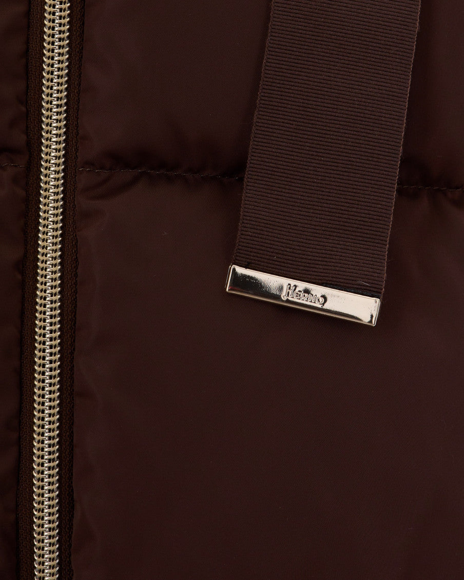 Brown Quilted Hood Jacket 3