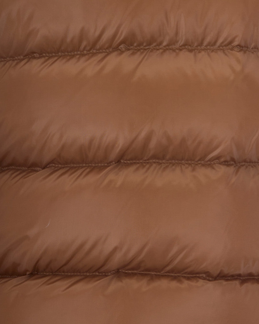 Brown Quilted Mock Collar Jacket 3