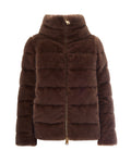 Dark Brown Textured Mock Collar Jacket 1