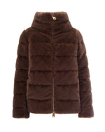 Dark Brown Textured Mock Collar Jacket 1