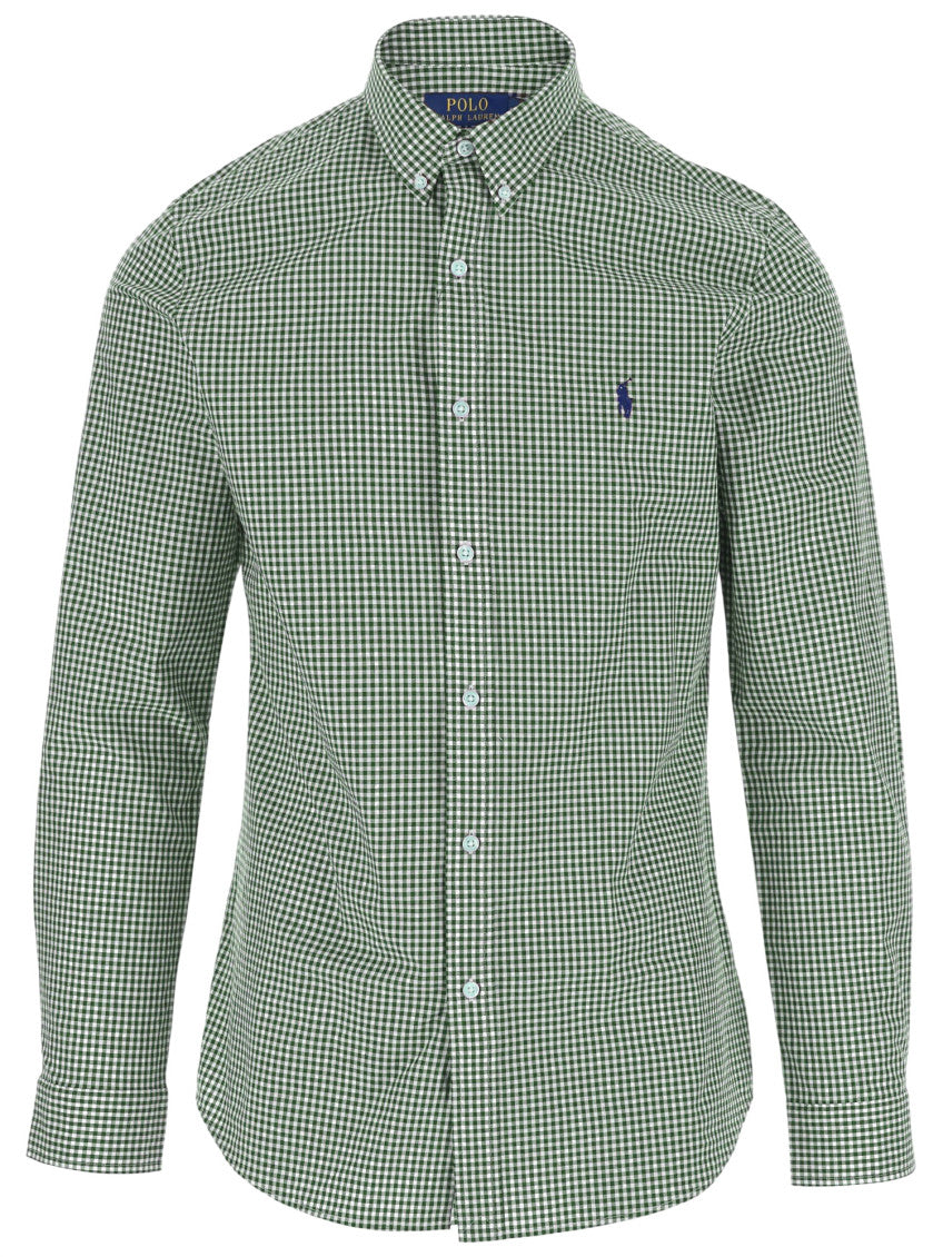 Green Slim Checked Shirt 1