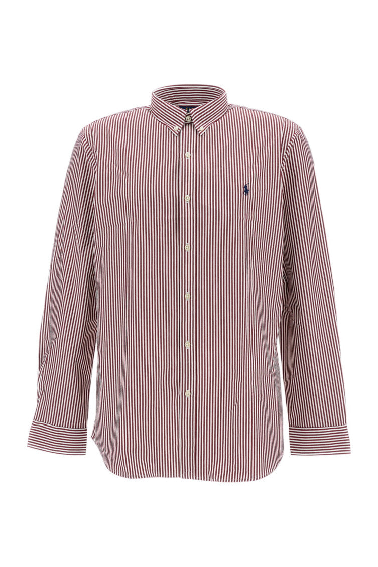Maroon Slim Striped Shirt 1