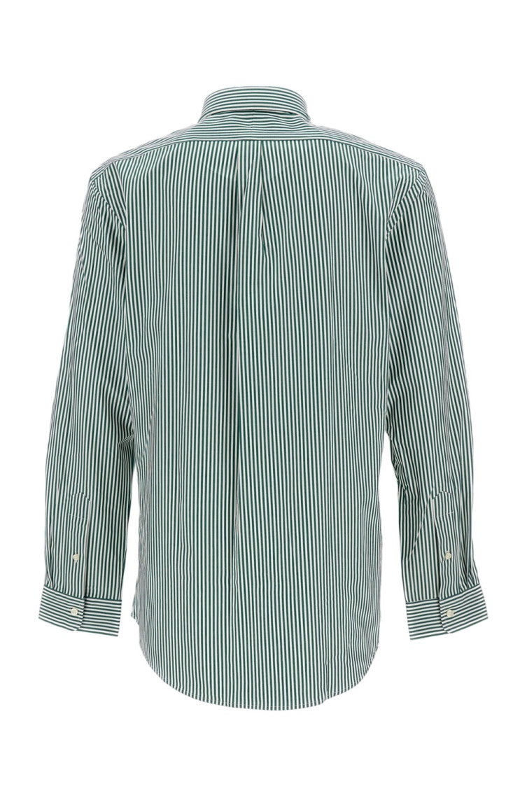 Green Slim Striped Shirt 2