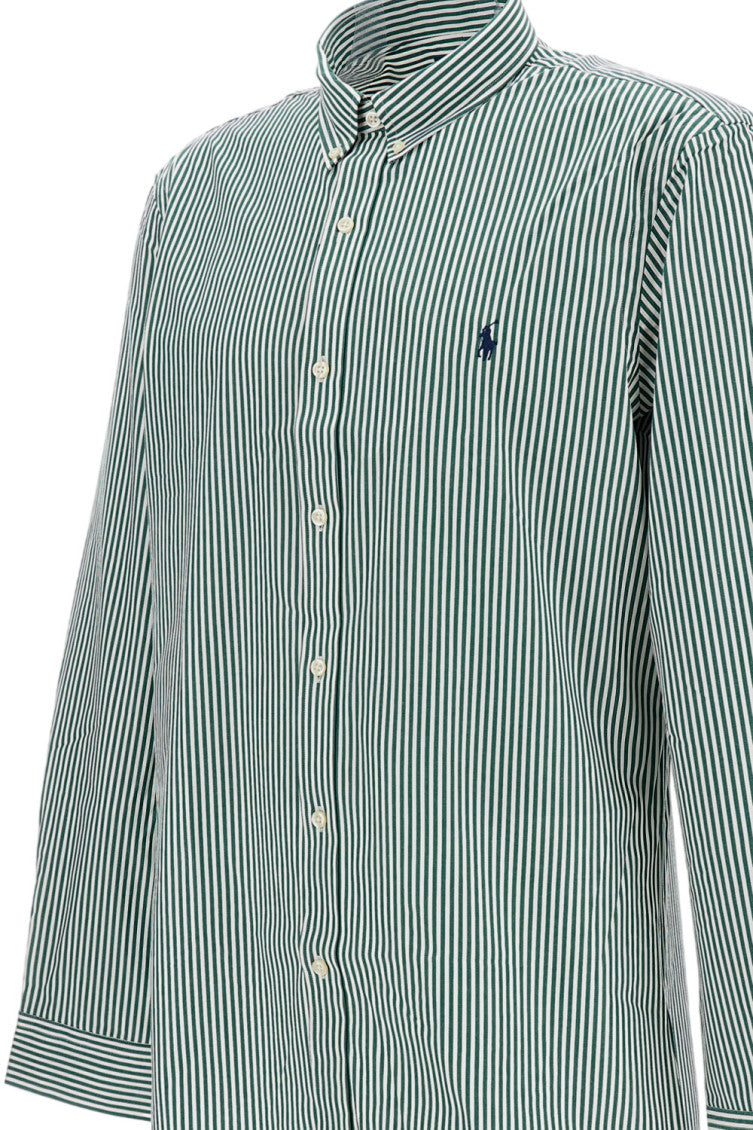 Green Slim Striped Shirt 3