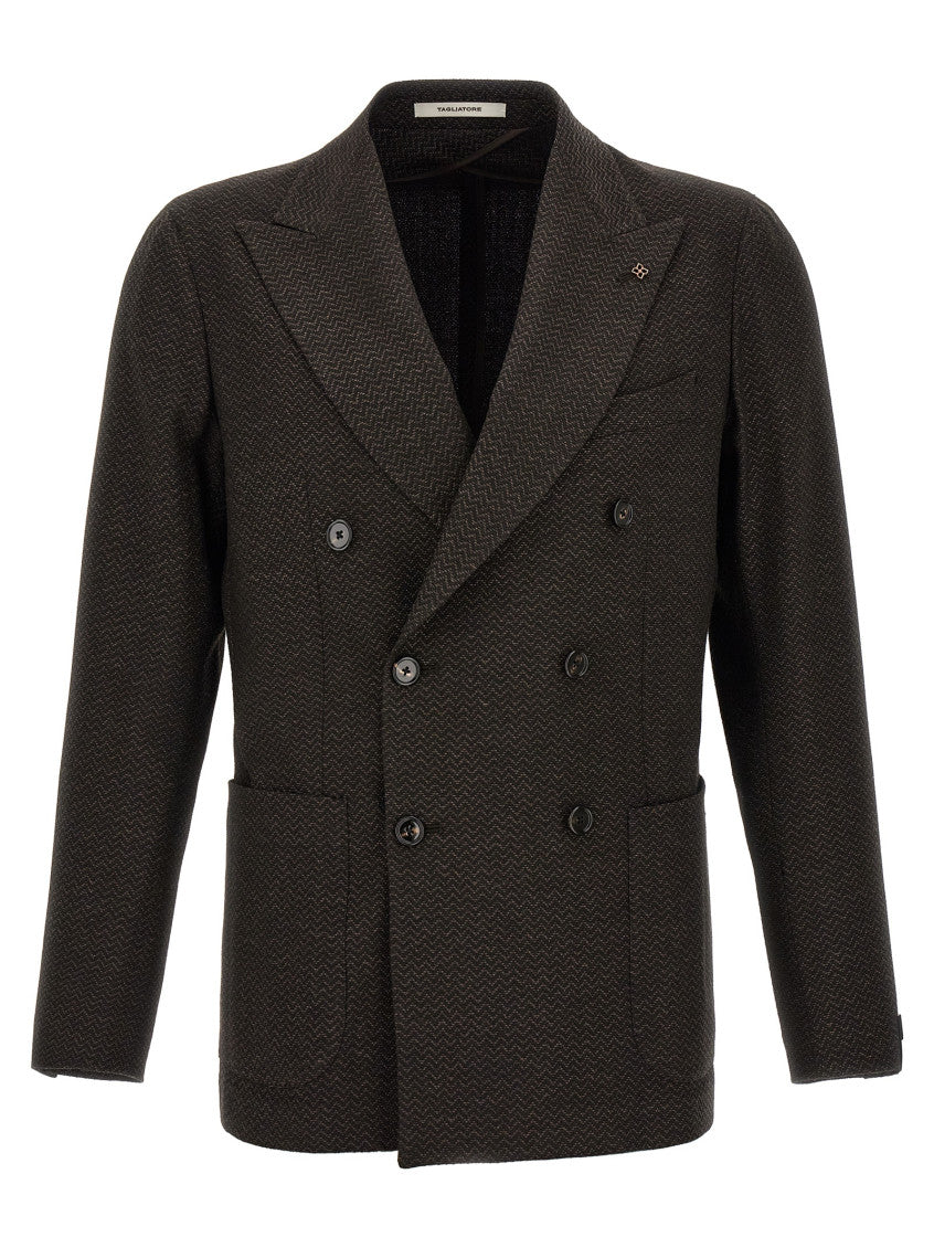 Dark Brown Textured Blazer 1