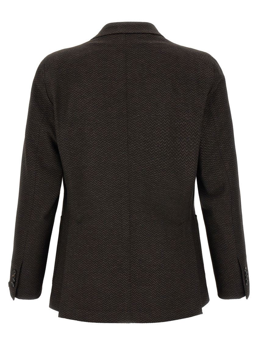 Dark Brown Textured Blazer 2