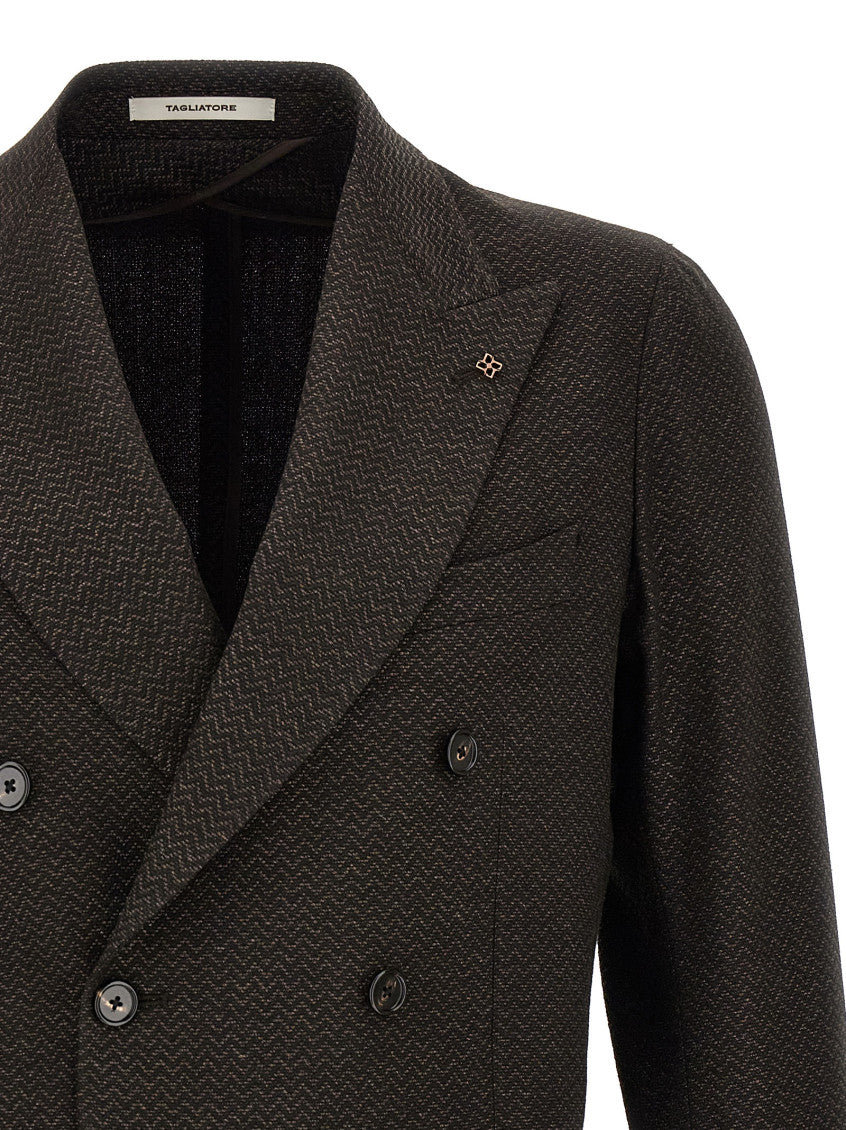 Dark Brown Textured Blazer 3