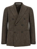 Dark Brown Peaked Lapel Blazer 1