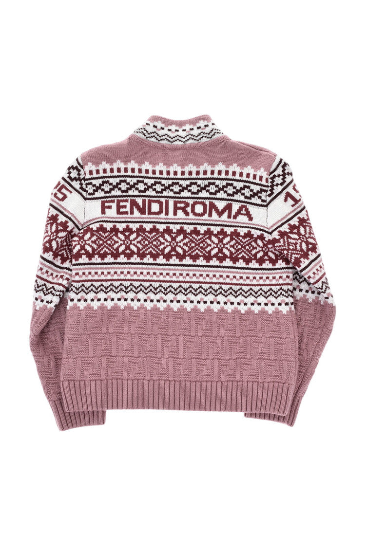 Girls Pink High-Neck Sweater 3