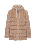 Brown Quilted Hood Jacket 1