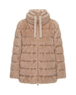 Brown Quilted Hood Jacket 1