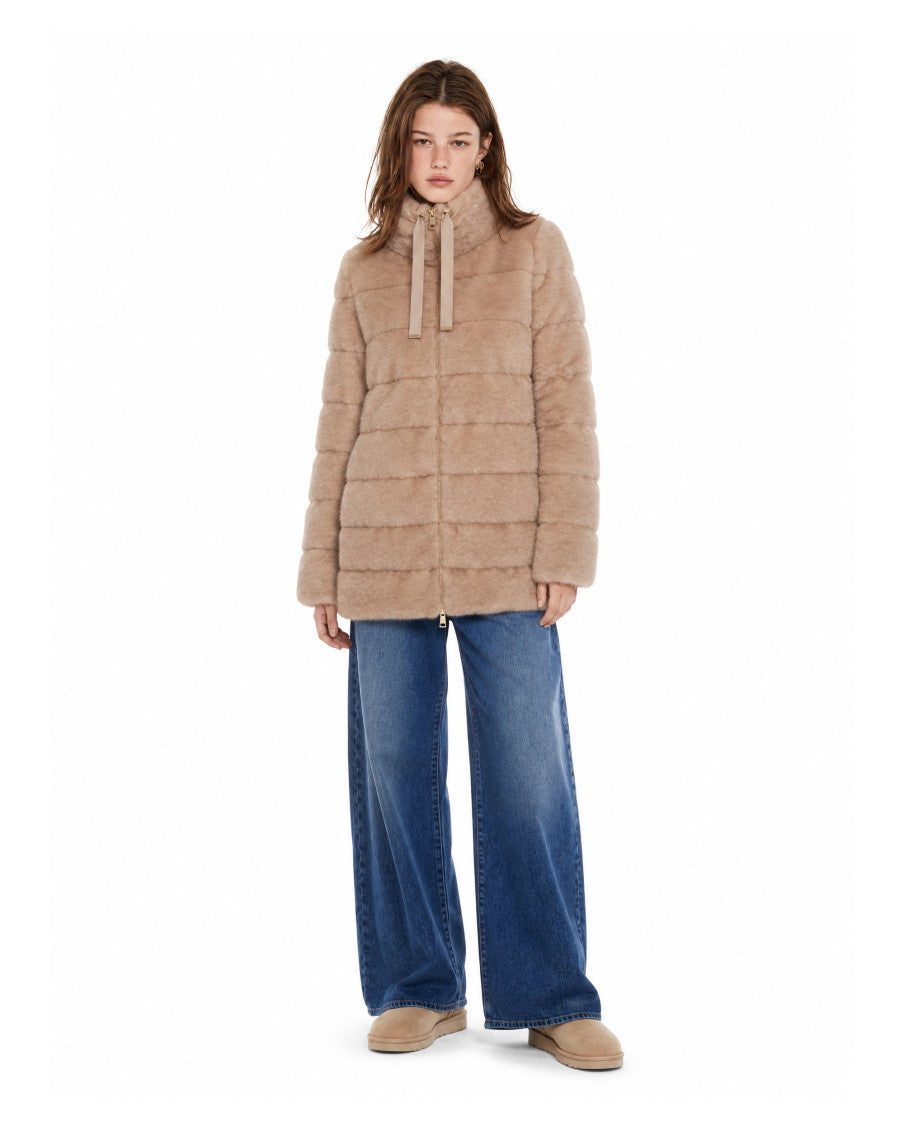 Brown Quilted Hood Jacket 3