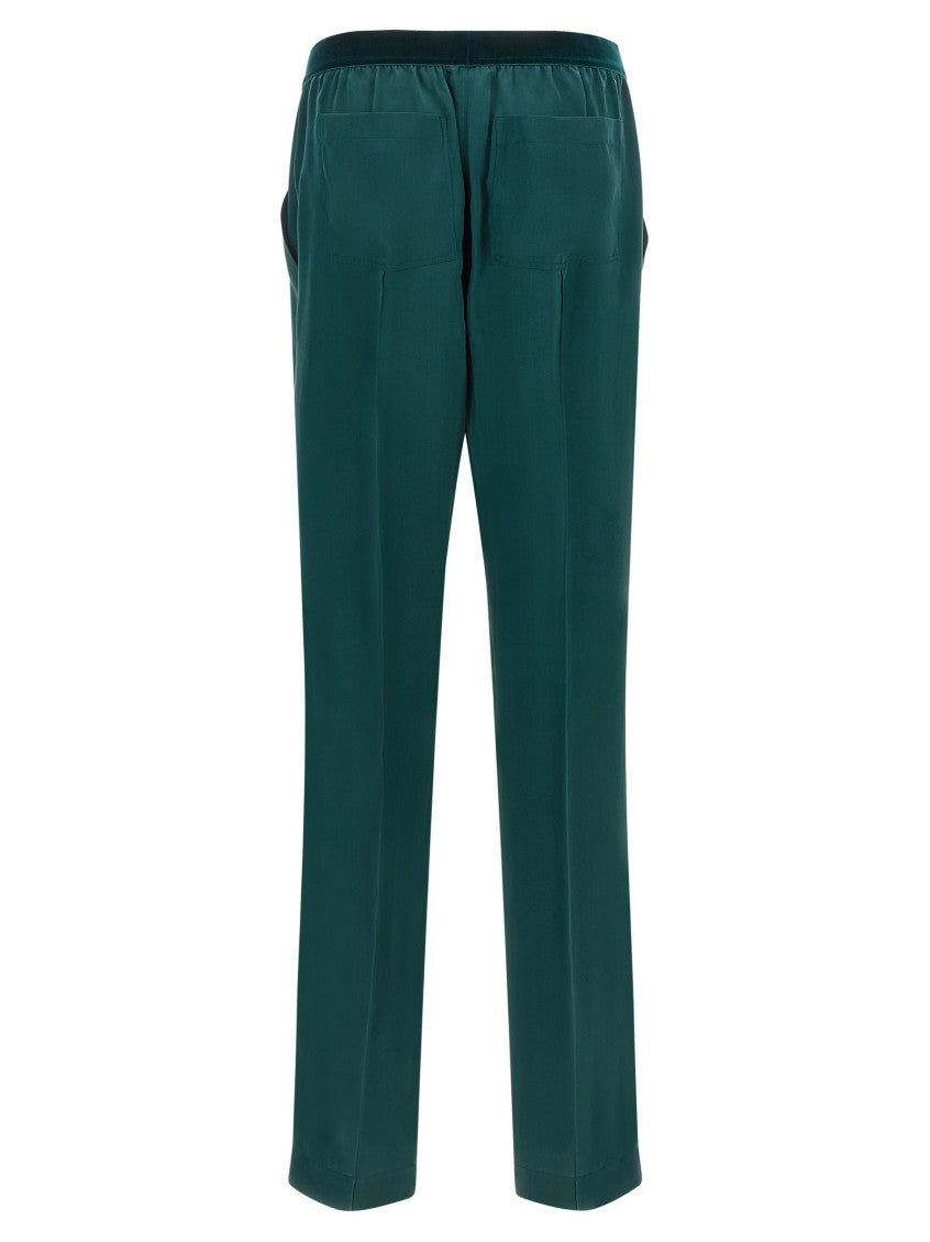 Dark Green Straight Elasticated Pants 2