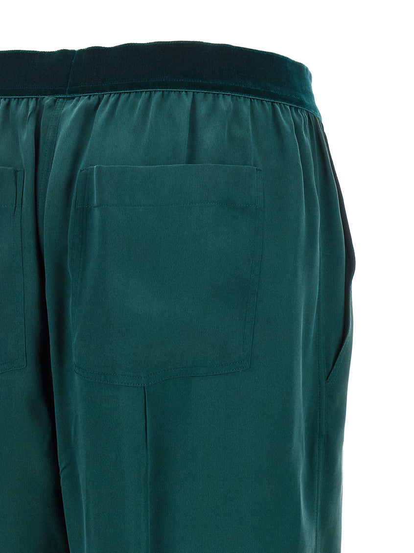 Dark Green Straight Elasticated Pants 4