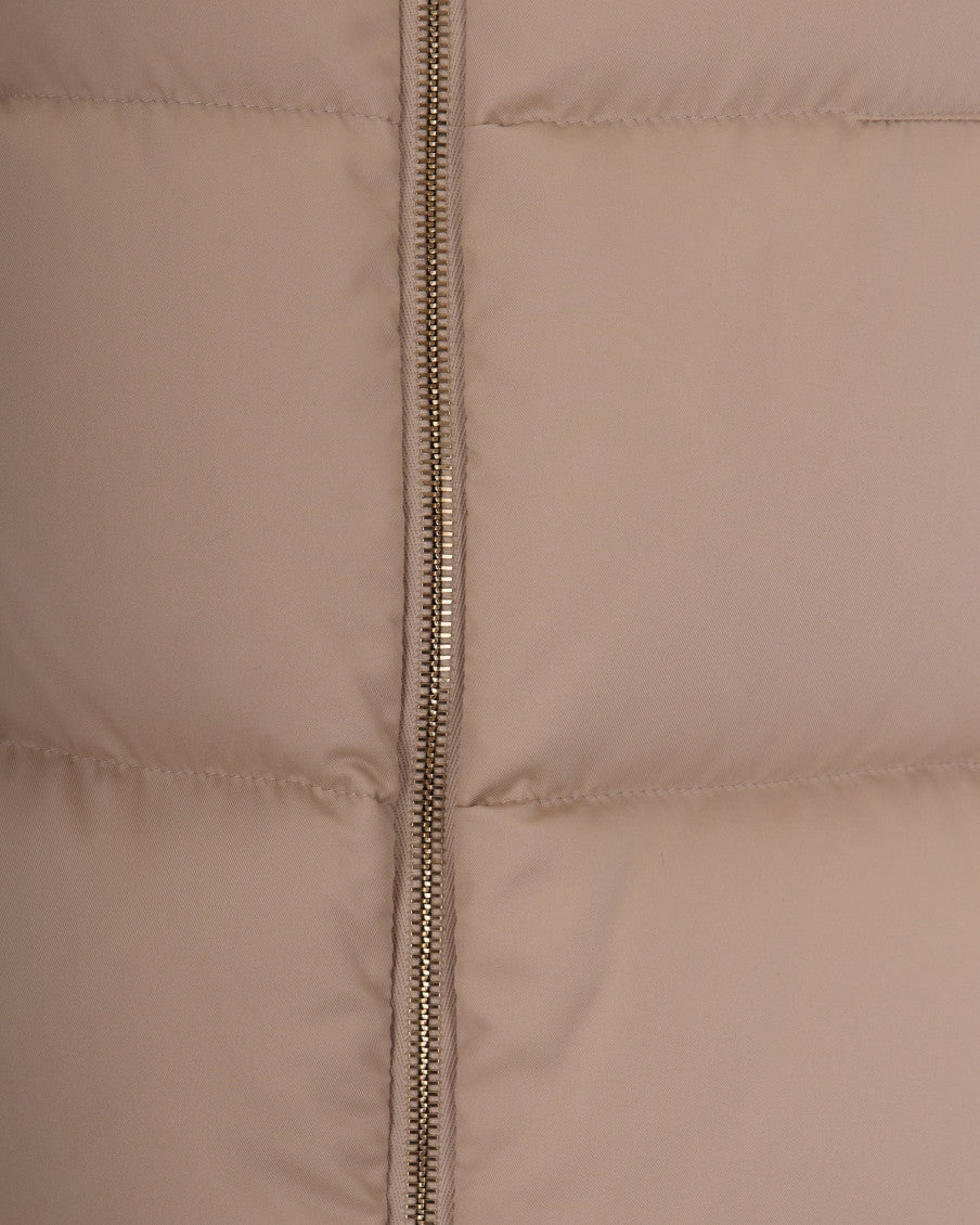 Taupe Quilted Mock Collar Jacket 3