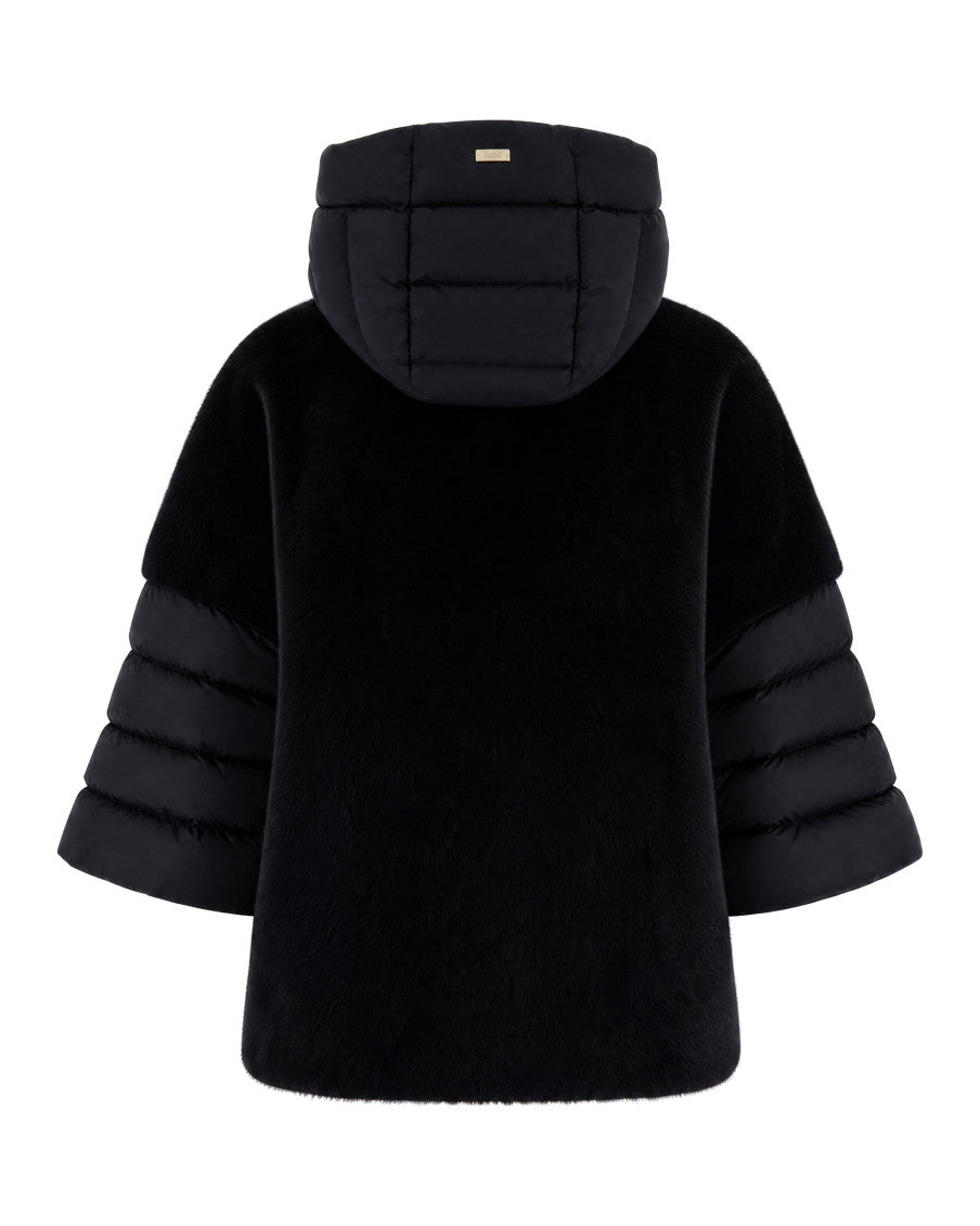 Black Solid Hood Jacket 2