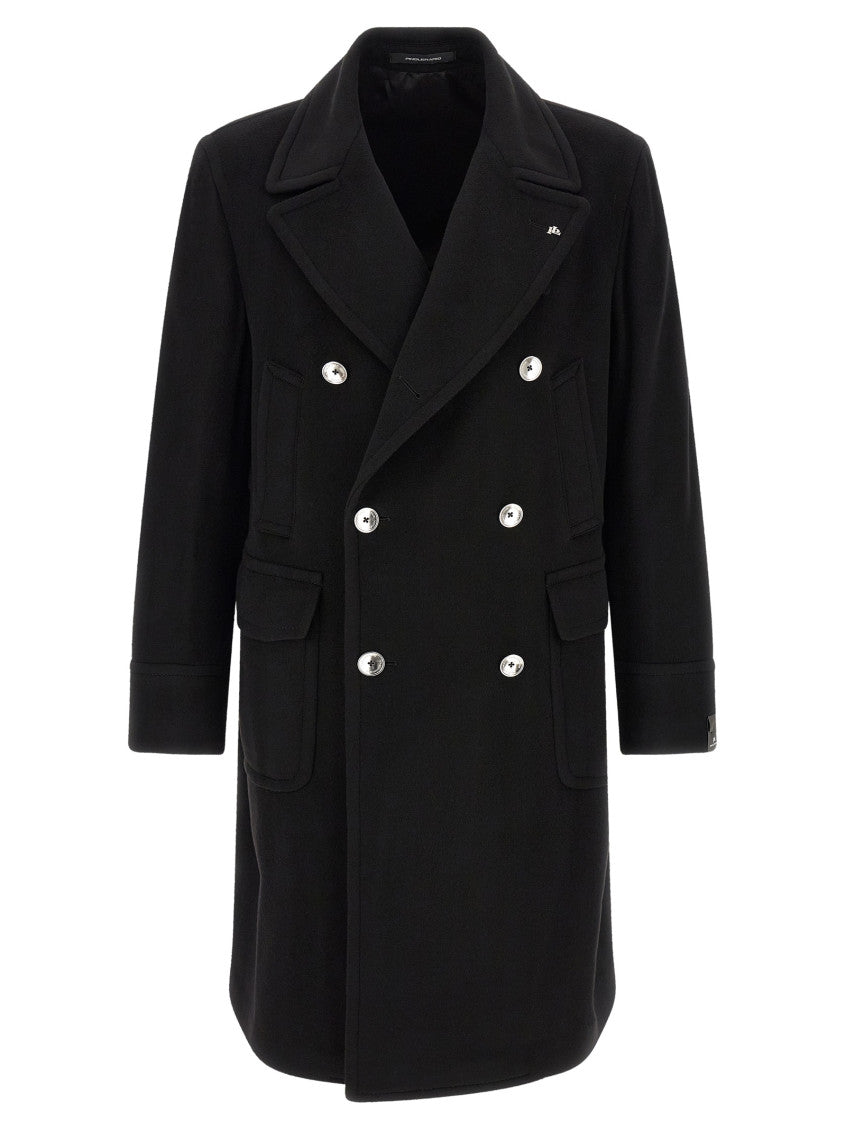 Black Notched Lapel Coat 1