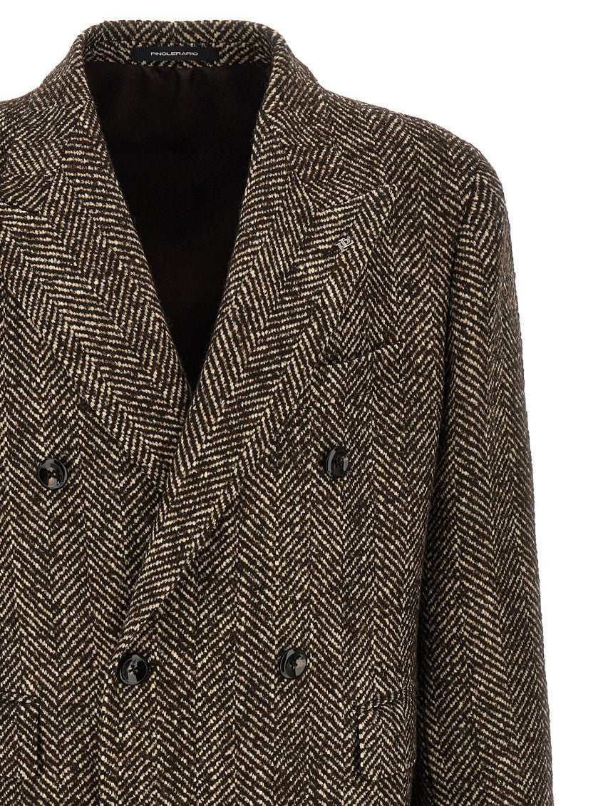 Brown Peaked Lapel Coat 3