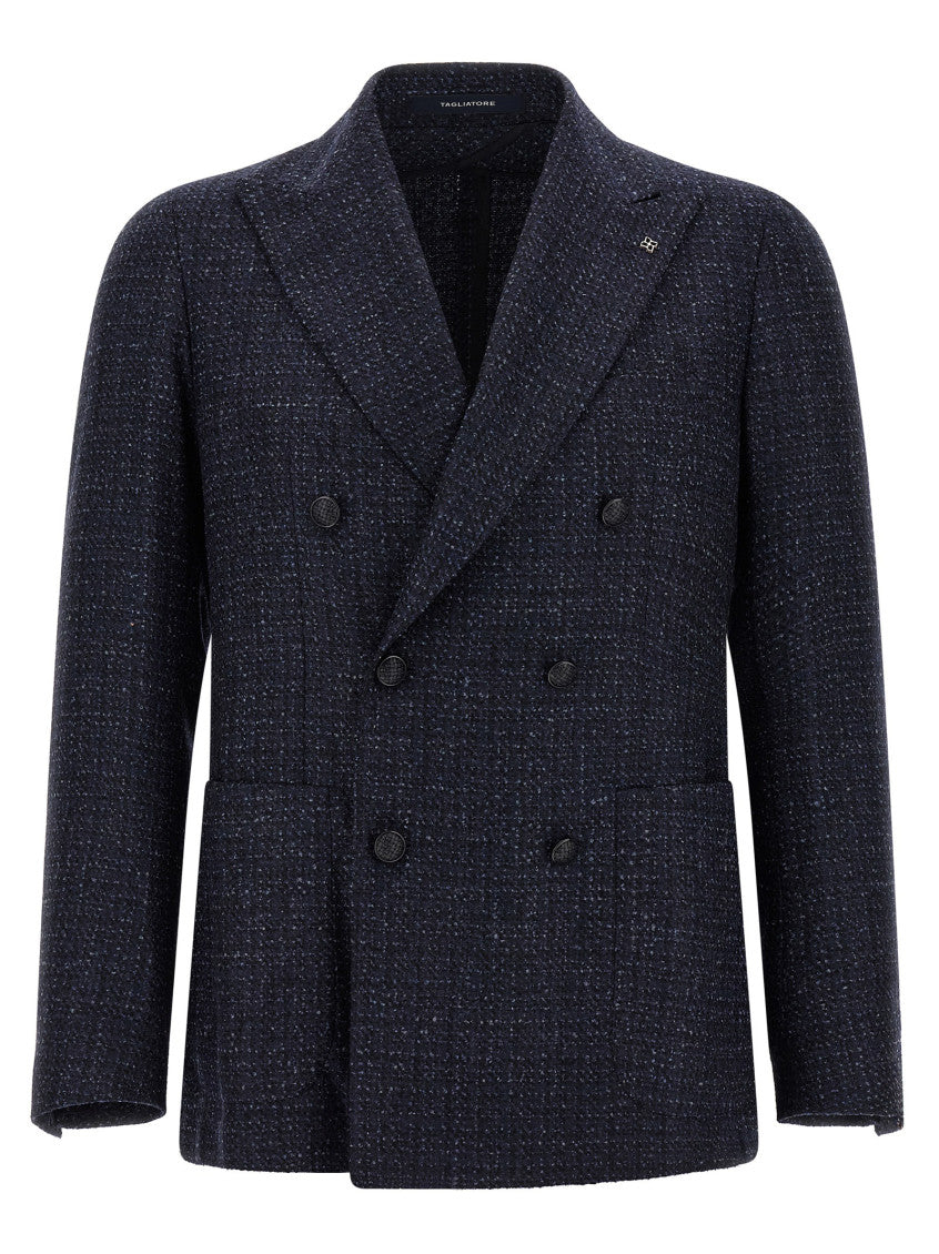 Navy Blue Textured Blazer 1