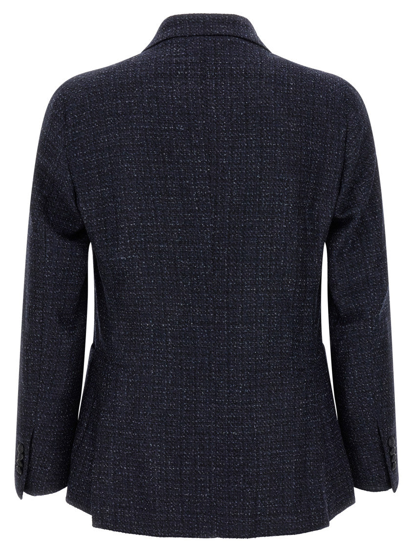 Navy Blue Textured Blazer 2