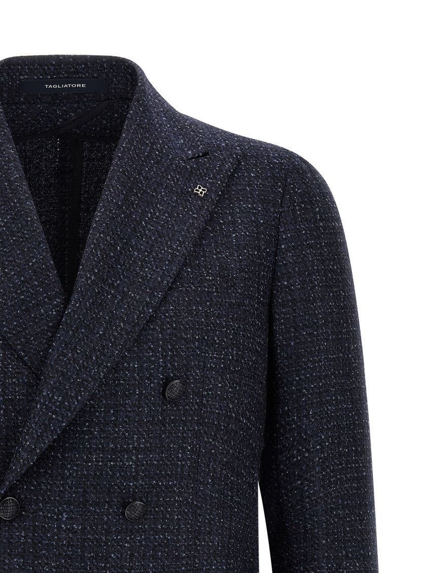 Navy Blue Textured Blazer 3