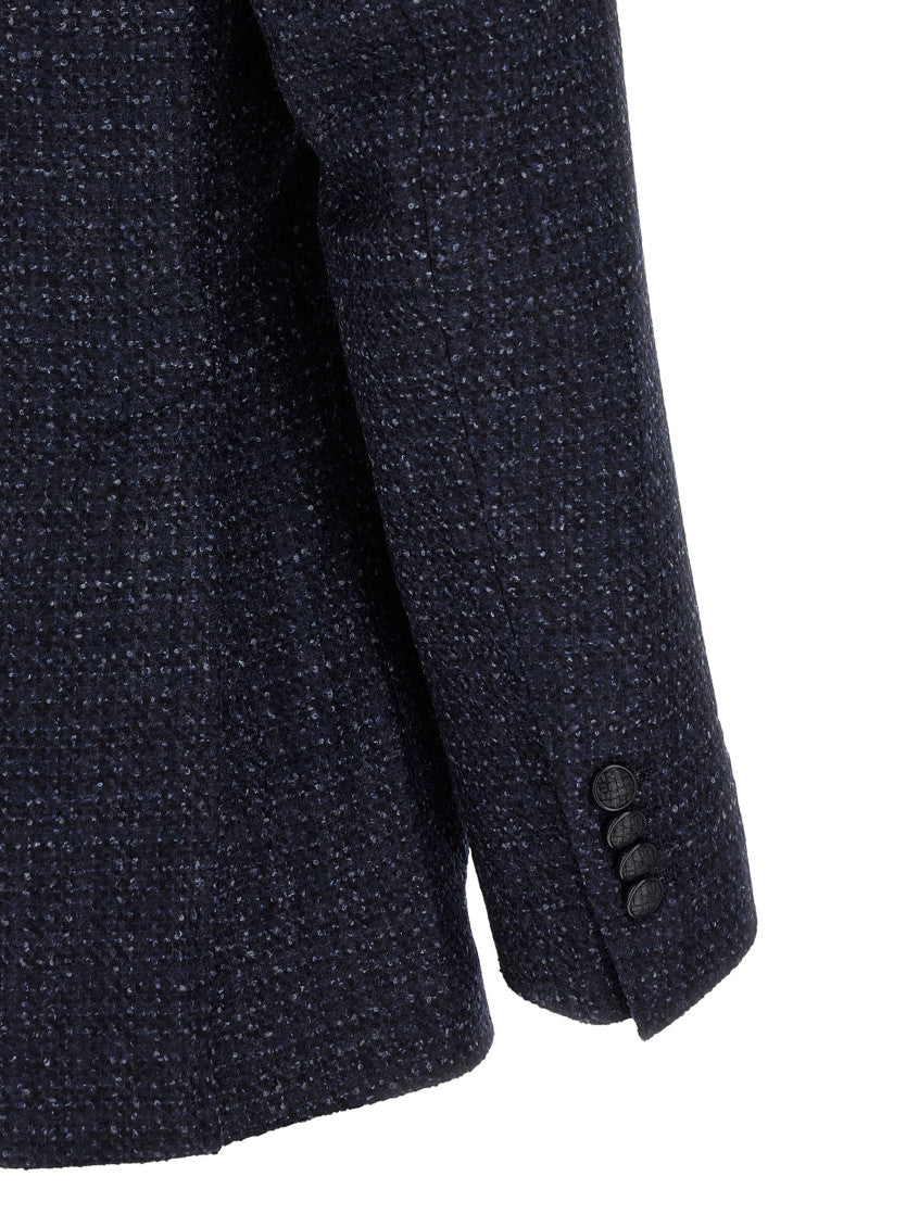 Navy Blue Textured Blazer 4