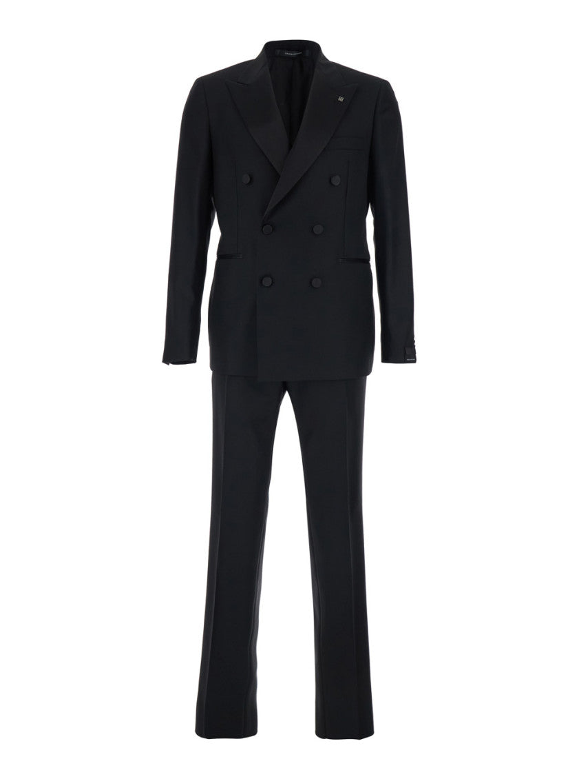 Black Double Breasted Suit 1