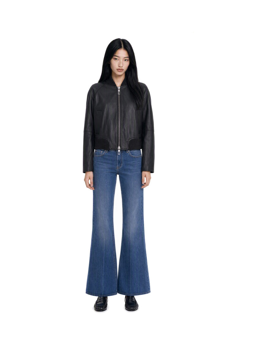 Black Solid Mandarin Collar Jacket 3
