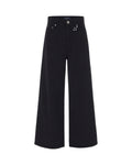 Black Flared Flat Front Pants 1