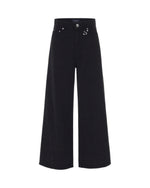 Black Flared Flat Front Pants 1