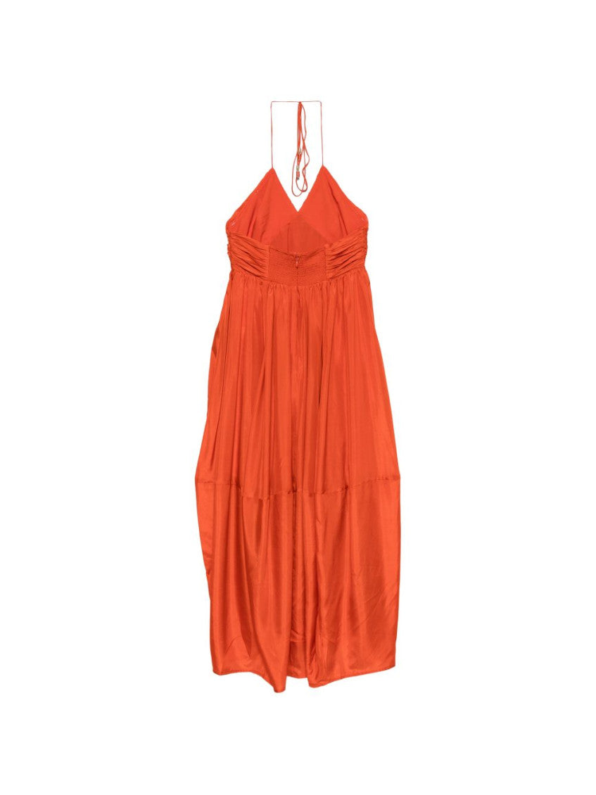 Orange Halter Neck Maxi Dress 2