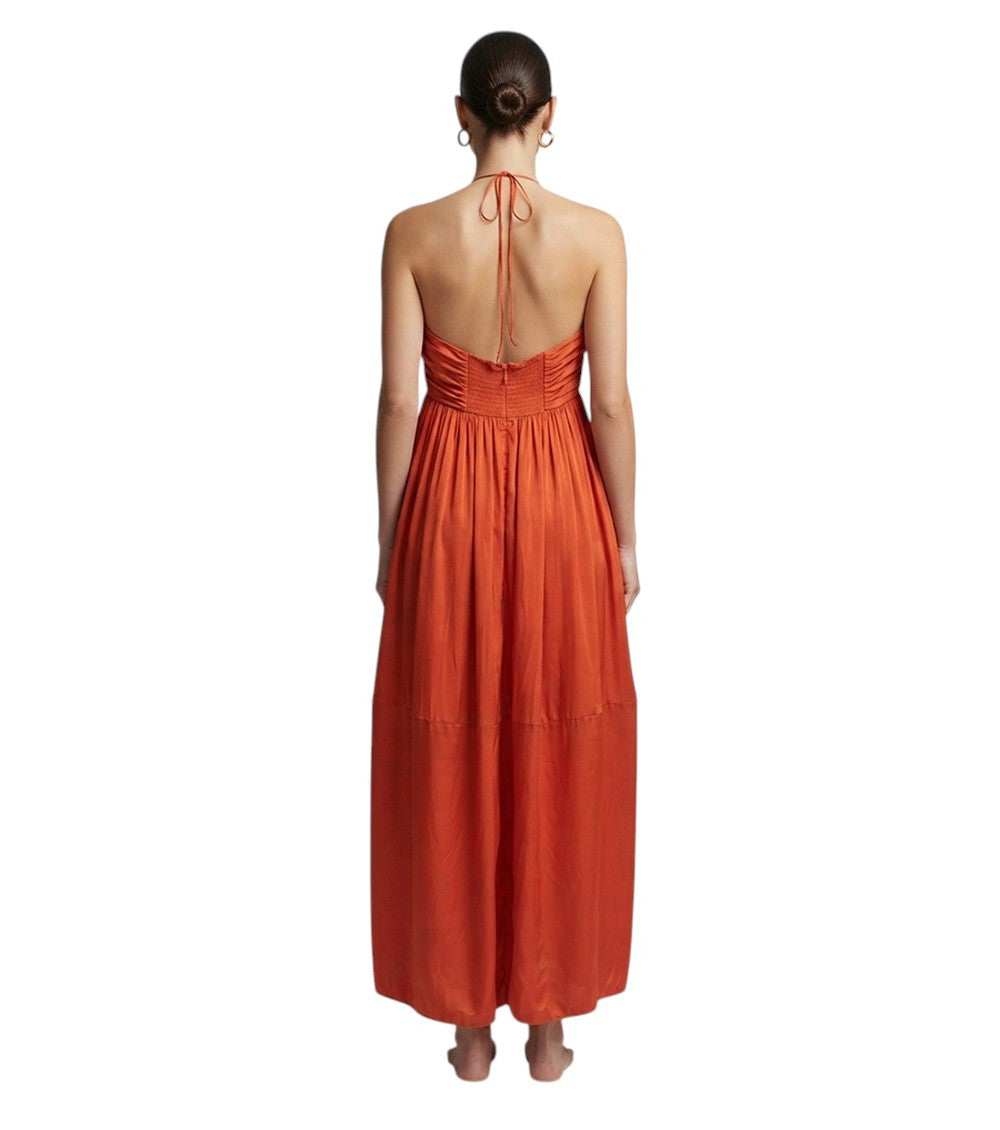 Orange Halter Neck Maxi Dress 4