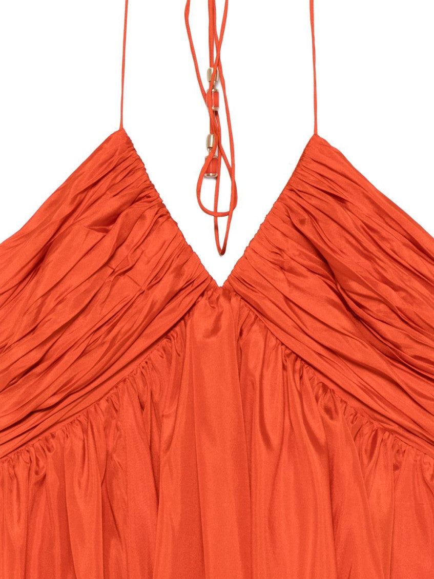 Orange Halter Neck Maxi Dress 5