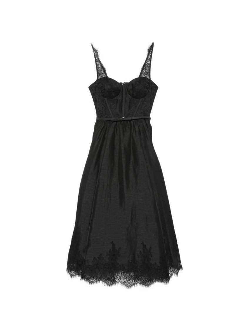 Black Lace Sweet Heart Neck Dress 1