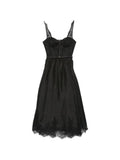 Black Lace Sweet Heart Neck Dress 1