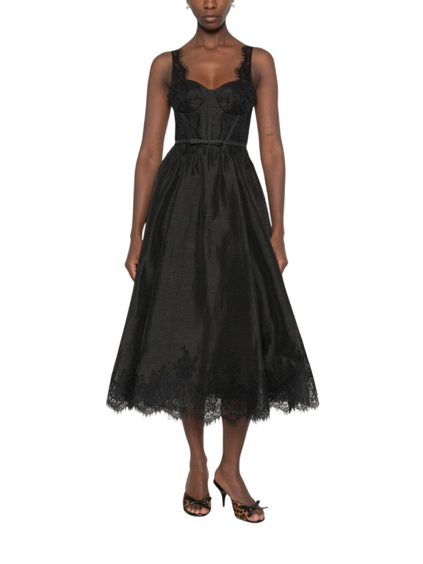 Black Lace Sweet Heart Neck Dress 2