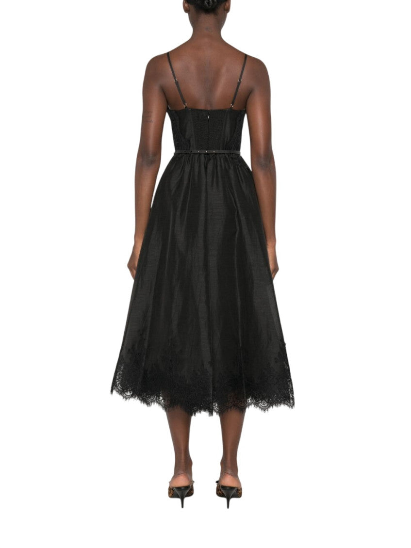 Black Lace Sweet Heart Neck Dress 3