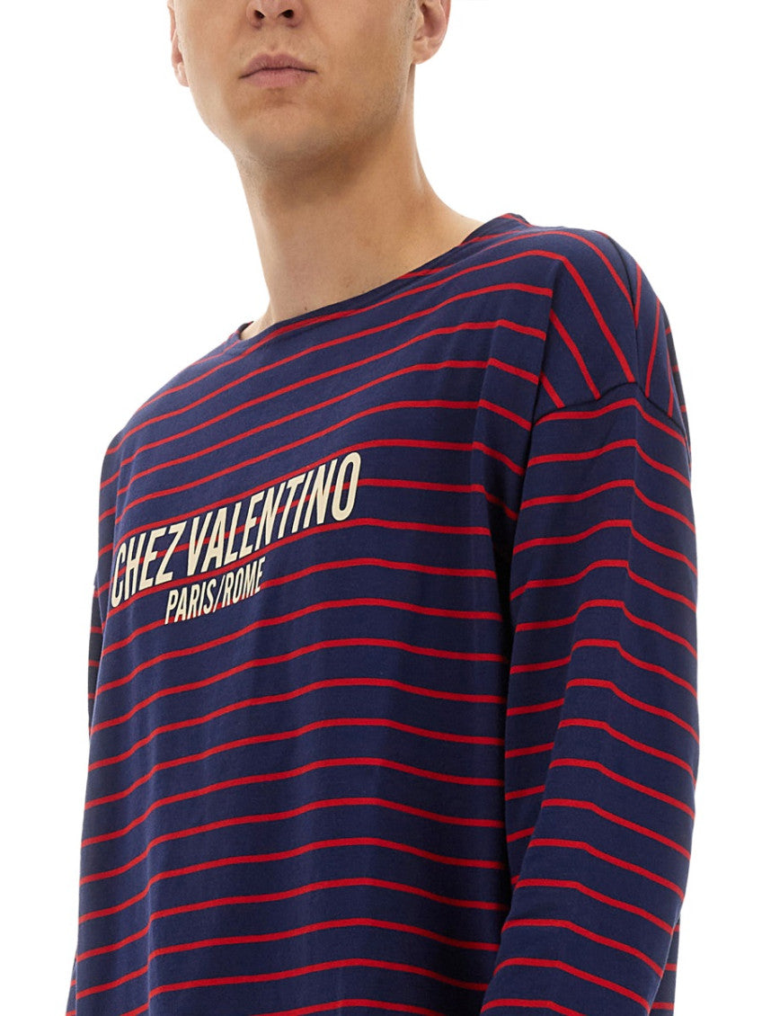 Blue Boat Neck T-Shirt 4