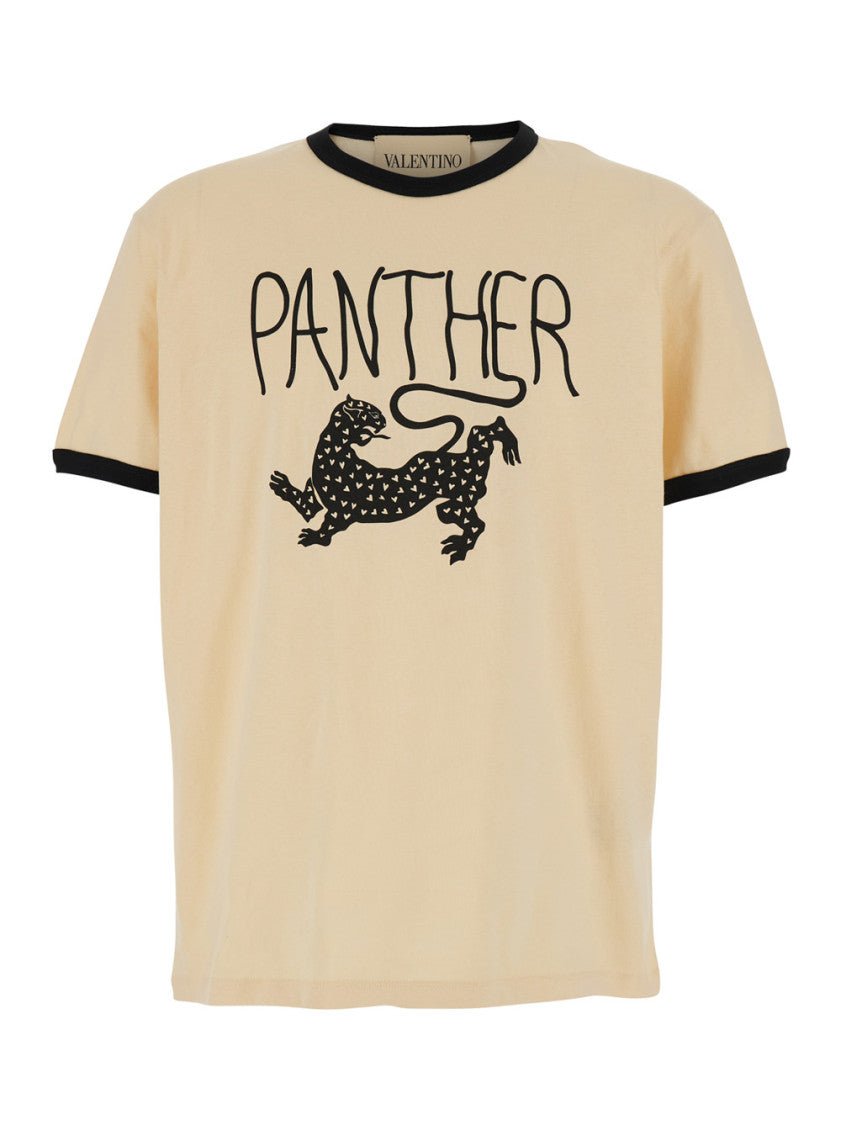 Beige Crew Neck T-Shirt 1