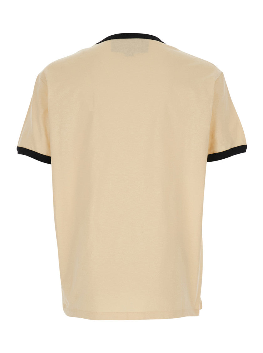 Beige Crew Neck T-Shirt 2