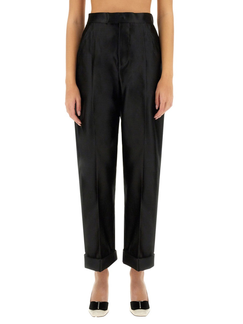 Black Tailored Pleated Pants 1