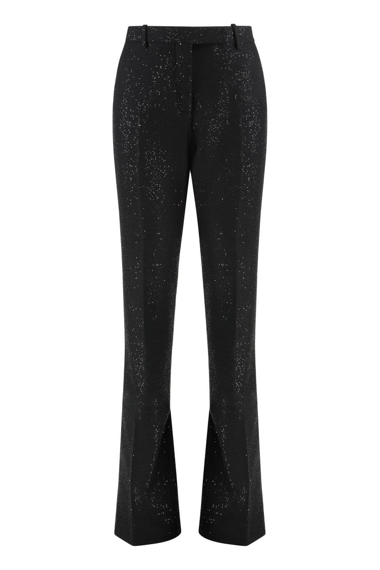 Black Tailored Flat Front Pants 1