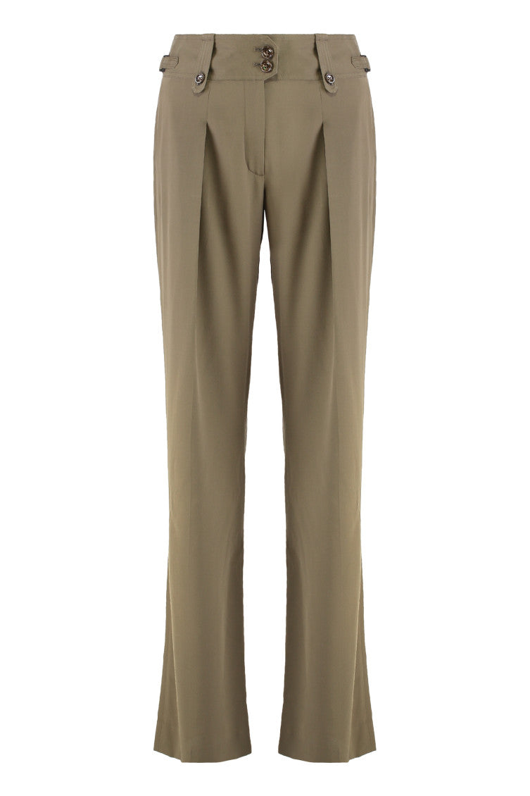 Khaki Tailored Pleated Pants 1