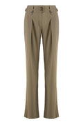Khaki Tailored Pleated Pants 1