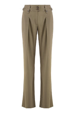Khaki Tailored Pleated Pants 1