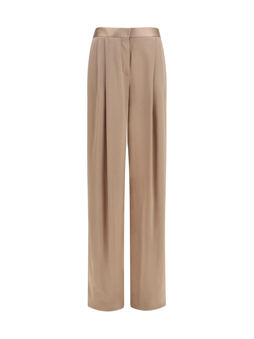 Taupe Straight Pleated Pants 1